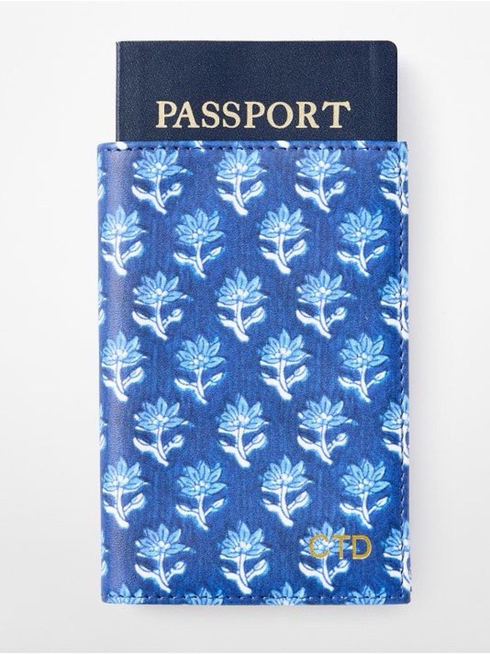 Mark & Graham Fillmore Blue Floral Passport Holder